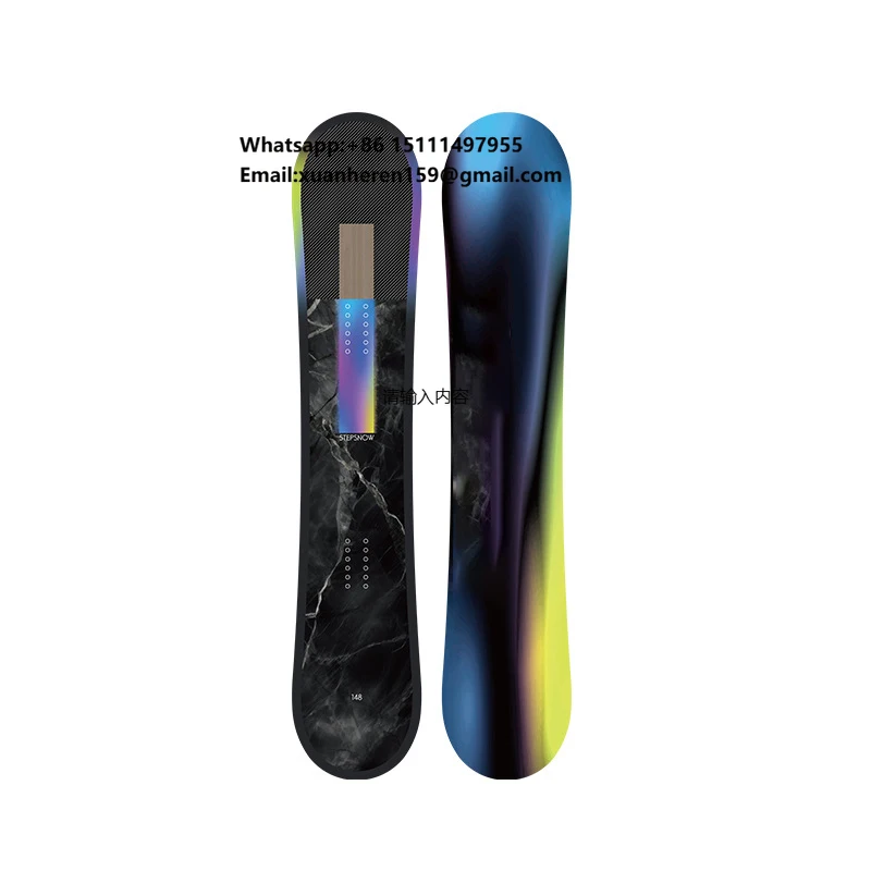 

High Strength Multi Axis Adult Men's Snowboard Set White Poplar Wood Core Wear Resistant Base Aurora All Mountain Waterproof Ski