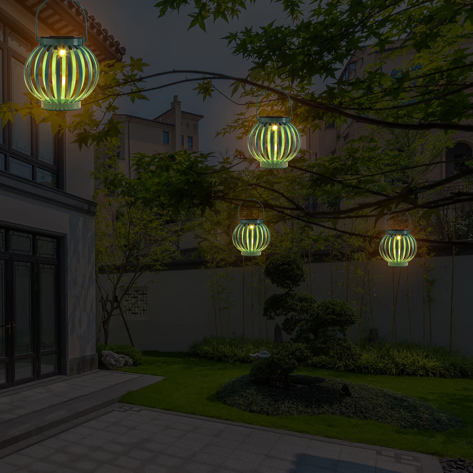 

Solar Lights Small Lantern Outdoor Garden LED Waterproof Iron Material Operated Hanging Design Decorative Night L