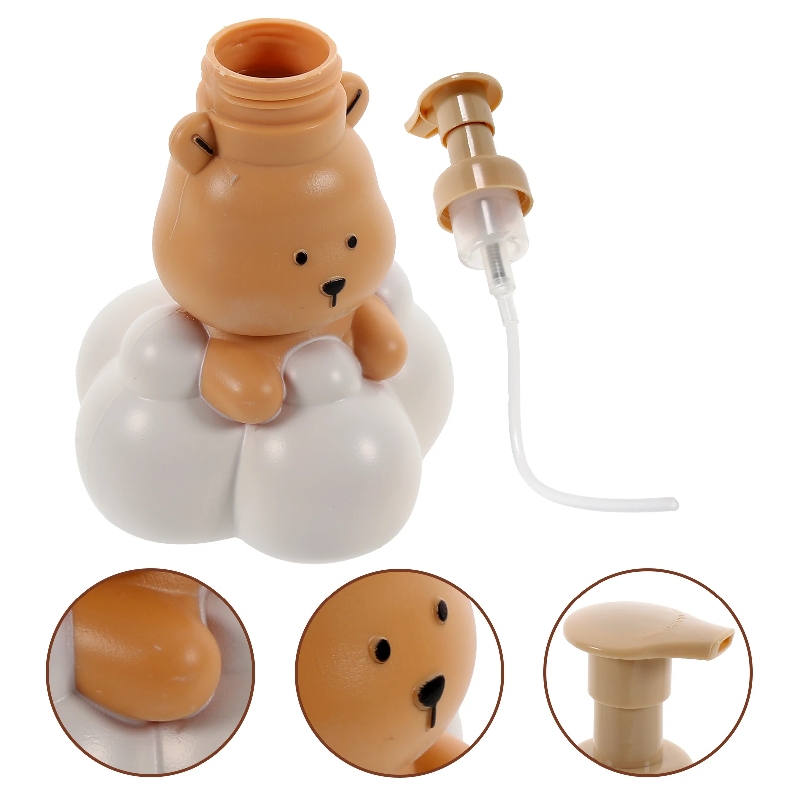 

Adorable Cloud Bear Shape Foam Soap Dispenser Empty Foaming Pump Bottle Portable Travel Size Reusable For Facial Shower Kitchen