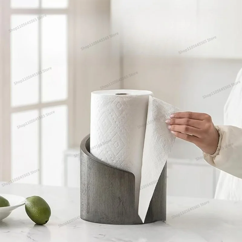 For Wooden Tissue Holder, Household Roll Paper Storage and Organizing Rack, Living Room Desktop Decoration Tissue Holder