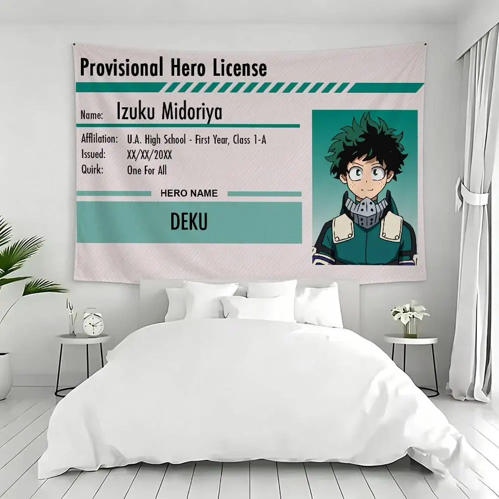 My H-Hero A-Academia License Tapestry Flags Wall Hanging Background Art Banner for Bedroom Home Outdoor Decor