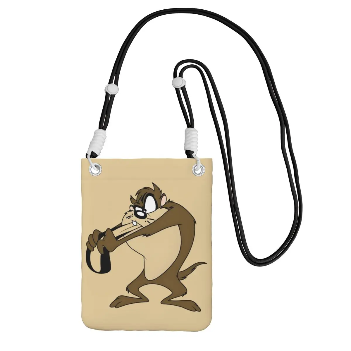 

Крутая сумка для мобильного телефона с тасманским дьяволом на заказ для женщин и мужчин, сумка через плечо с рисунком из мультфильма, сумка через плечо для покупок, регулируемая длина