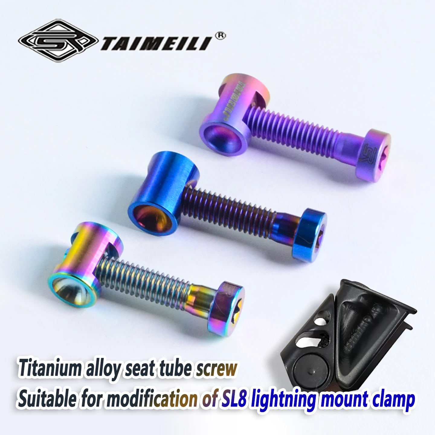 TAIMEILI Sattelrohrschraube aus Titanlegierung, geeignet für die Modifikation der SL8 Lightning-Montageklemme – Detail 3