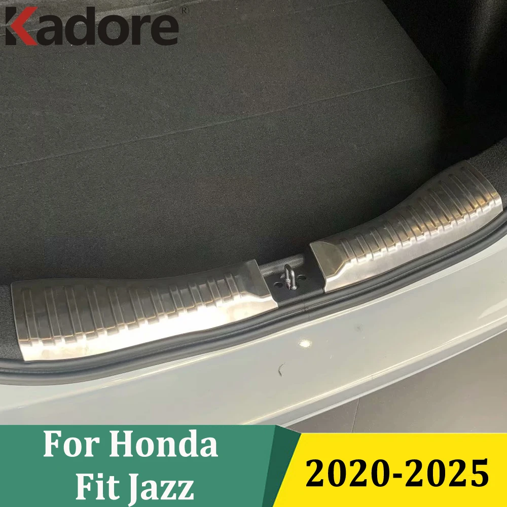 

For Honda JAZZ Fit 2020 2021 2022 2023 2024 2025 Inner Rear Bumper Pad Protector Trim Tail Trunk Scuff Plate Cover Car-Styling