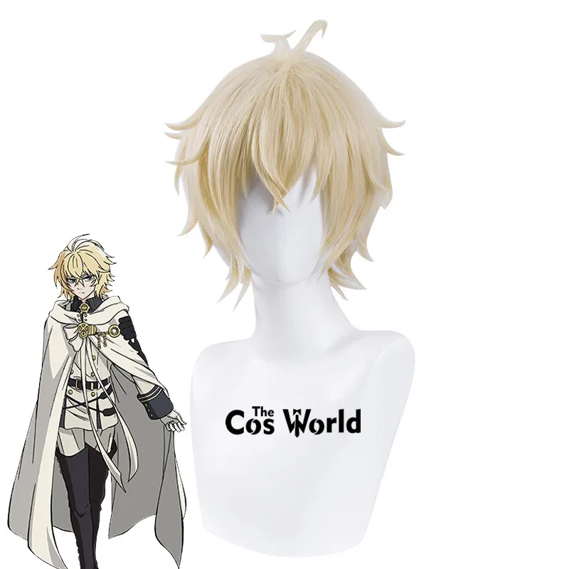 

Seraph of the End Hyakuya Mikaela 30cm Short Straight Anime Cosplay Wigs Fiber Heat Resistant Synthetic Hair + Wig Cap