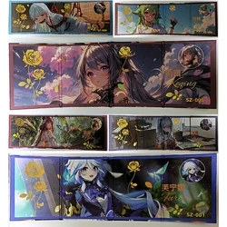 Anime Goddess Story Hoshino Ai Furina Nahida Kamisato Ayaka Keqing Quadruple Fold Cards Christmas Birthday Gifts Children's Toys