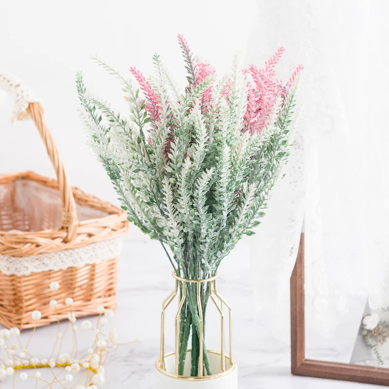 3/6 stücke Kunststoff Lavendel Künstliche Pflanze Festival Decor Hause Zimmer Vase Indoor Outdoor Garten Eingerichtet Diy Hochzeit Liefert