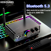 Bluetooth 5.3 Audio Transmitter Receiver 3.5MM AUX/RCA/USB/Coaxial/Optical/6.5MM Microphone Karaoke Hifi DSP Wireless Adapter