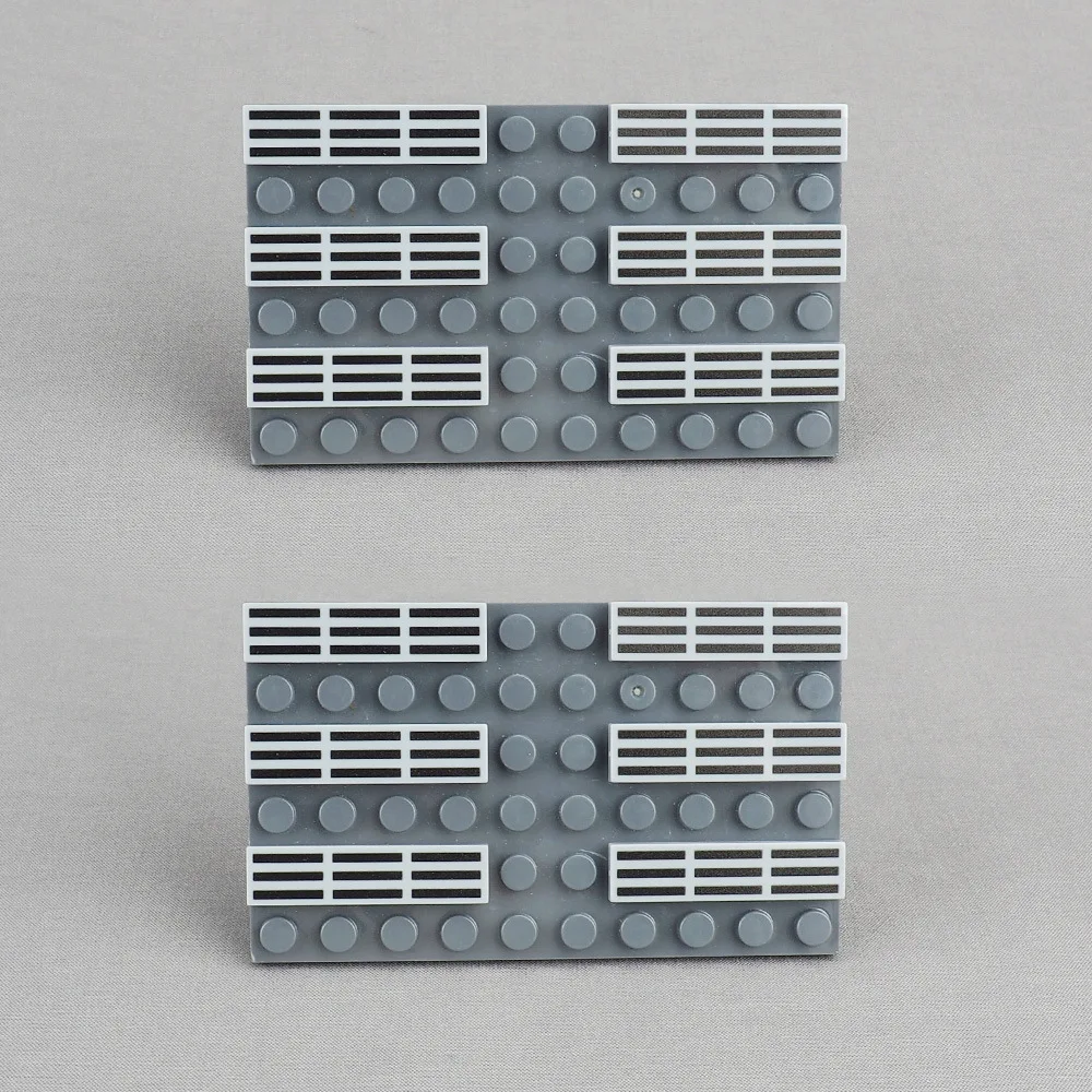 MOC 10PCS Printed 2431 Black Grid Line Pattern Building Block Kit 2431pb House Castle Particle Idea Toy Children Birthday Gifts