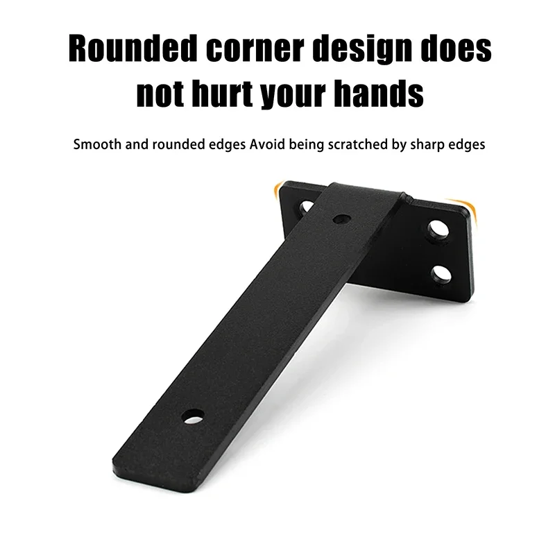 頑丈な鉄製棚セット、フローティングブラケット付き、4MMの目に見えないL字ブラケット、ホームオフィス整理用サポート