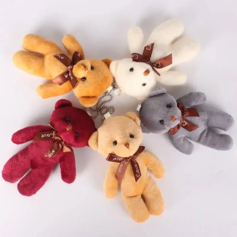 12Pcs/Lot Soft Stuffed Bear Plush Toys Mini Teddy Bear Dolls Toy Small Gift for Party Wedding Keychain Bag Pendant Teddy Doll