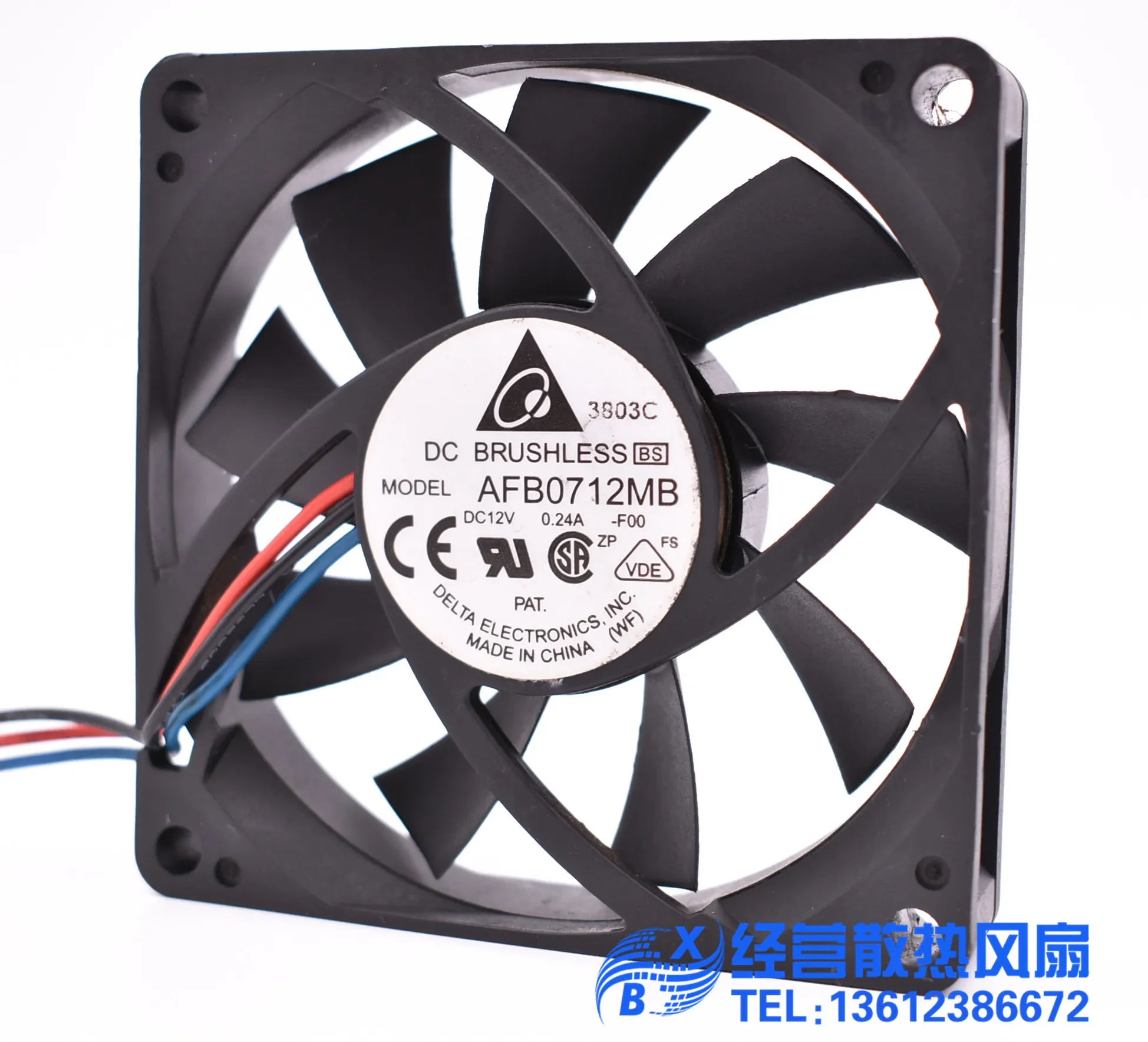 Original Delta AFB0712MB 7015 70*70*15MM 70MM AMD CPU Cooling fan 12V 0.24A  with 3pin