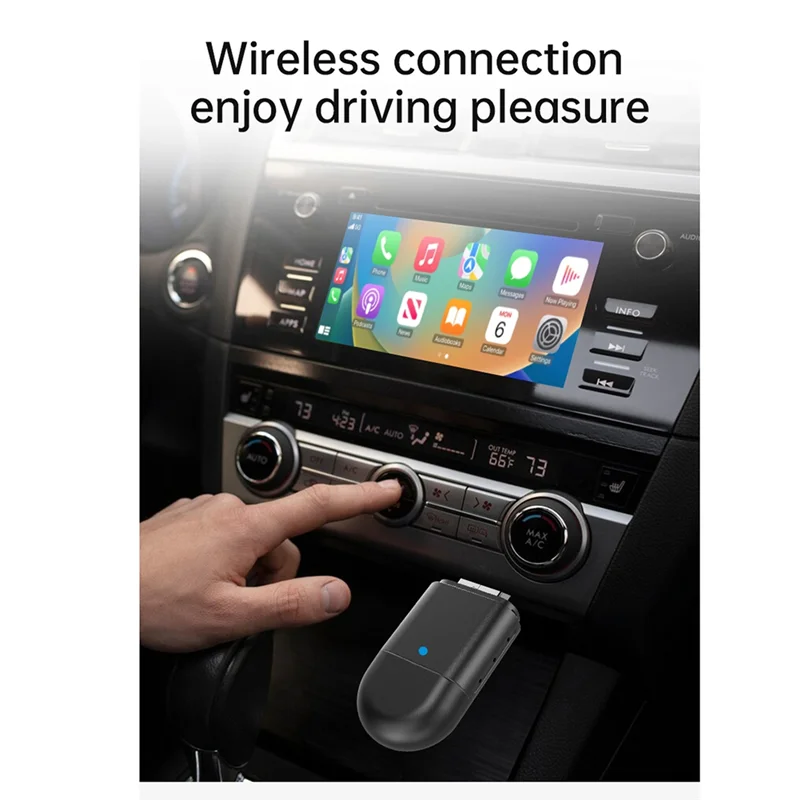 2-In-1 Wireless Carplay Android Auto Adapter Smart AI Box Dongle Support USB&Type-C Wired To Wireless Adapter-N34R