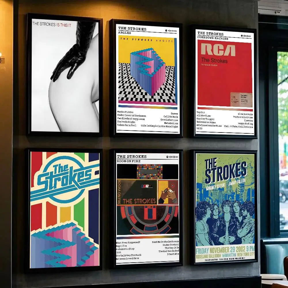 1 Stück Poster-Aufkleber der berühmten amerikanischen Rockband The Strokes, wasserfester Wandkunstdruck für Wohnzimmer, Schlafzimmer, Heimdekoration
