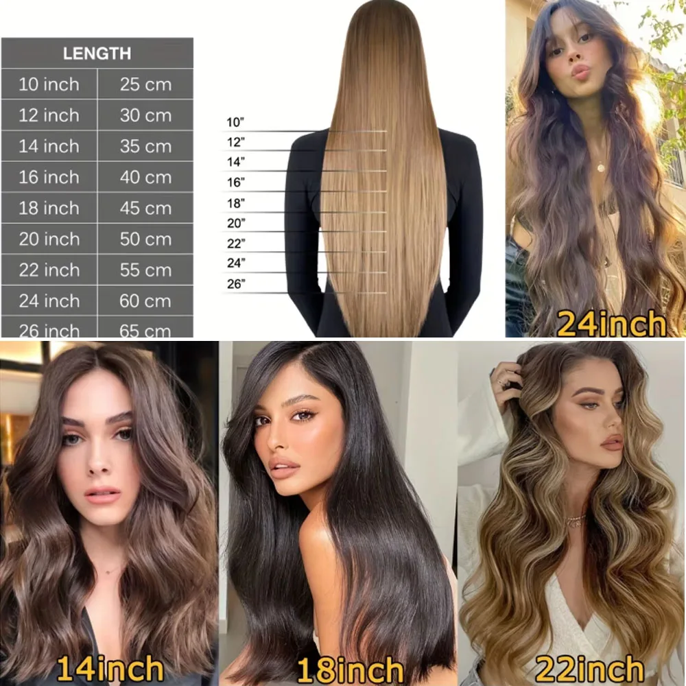 اللون الطبيعي غير مرئية بولي PU سلس حقن الشريط وصلات شعر الشعر البشري 18-24 بوصة 50 جرام/100 جرام أفضل جودة وصلات شعر #6
