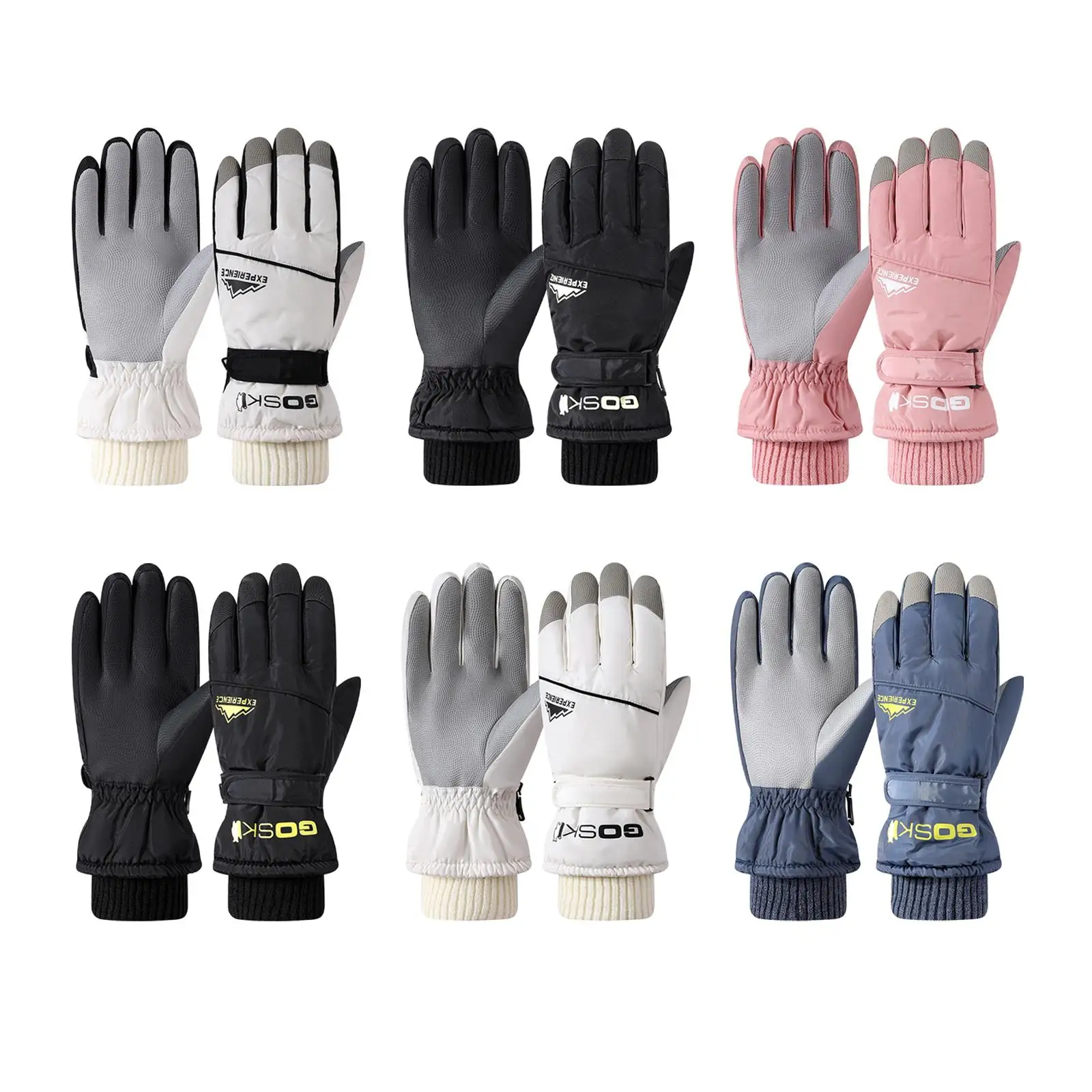 Guantes de invierno con forro polar y dedos completos para montar en bicicleta, patinar al aire libre