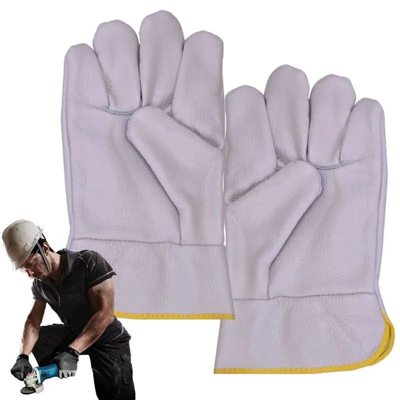 

Leather Welding Gloves Waterproof Men Work Gloves Leather Fireplace Gloves Breathable Safety Work Gloves For Gardening Work