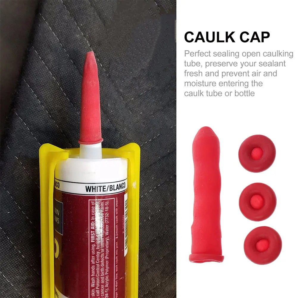 

20Pcs Caulk Saver Caps Latex Reusable Sealing Protector for Open Caulking Tubes Preserve Sealant Freshness Adhesive Saver