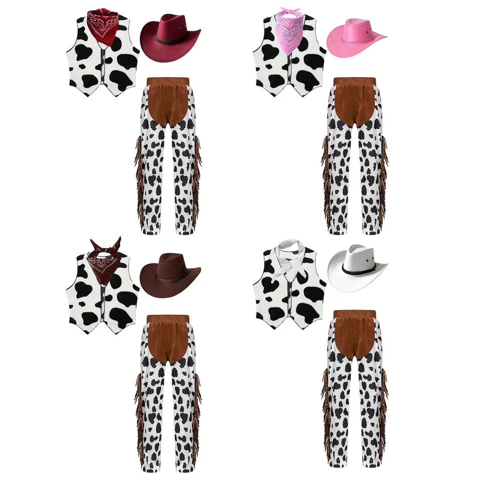 4-teiliges Cowboy-Kostüm Für Kinder – Weste, Hose, Hut & Bandana Im Western-Stil, Baumwolle, Für Jungen & Mädchen Von 1–8 Jahren – Ideal Für Halloween, Rollenspiele & Motto-Partys 4-teiliges Cowboy-Kostüm Für Kinder – Weste, Hose, Hut & Bandana Im Western-Stil, Baumwolle, Für Jungen & Mädchen Von 1–8 Jahren – Ideal Für Halloween, Rollenspiele & Motto-Partys