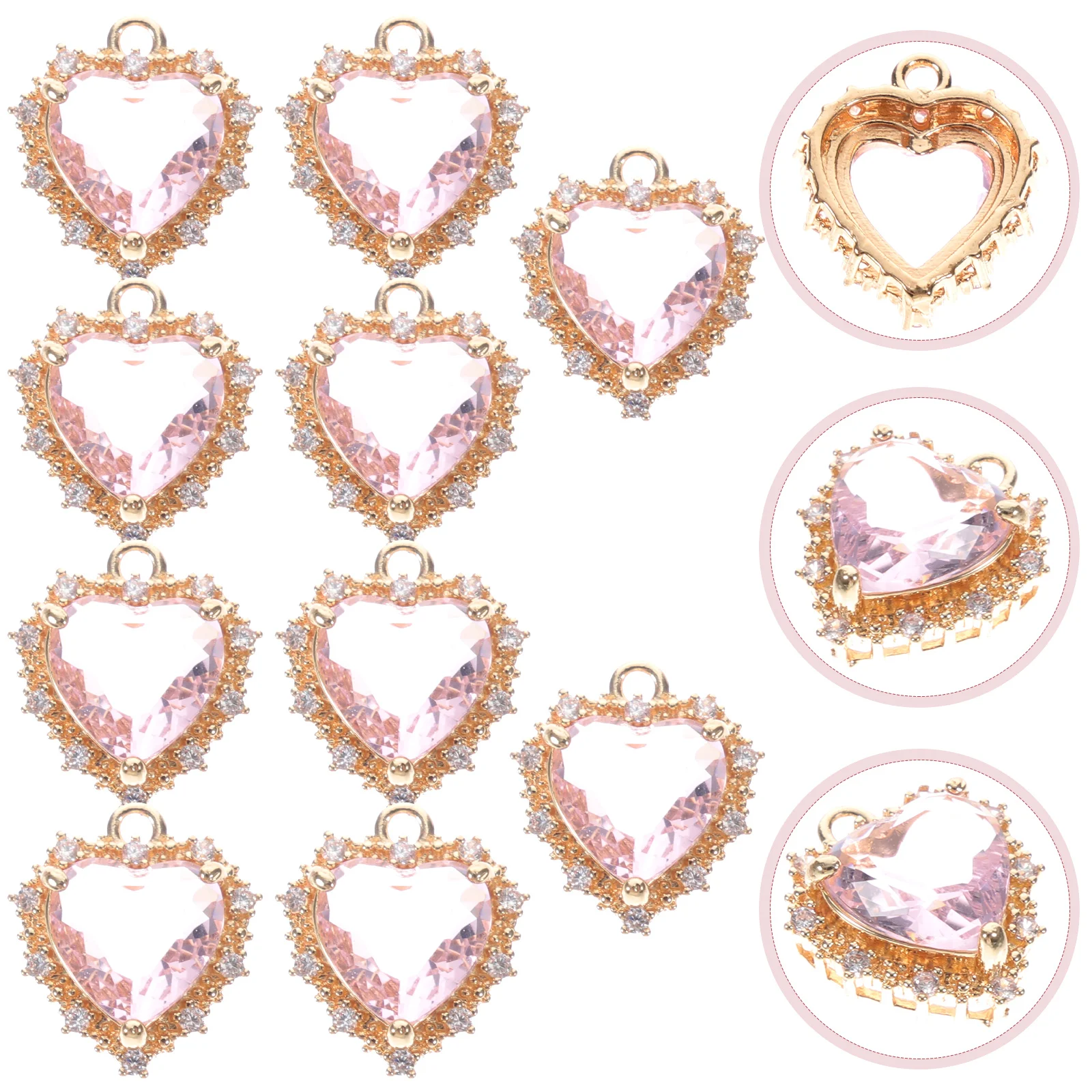 

10pcs Heart Shaped Pendant Necklace Bracelet DIY Accessories Lightweight Copper H made naments Earring Charms Novelty