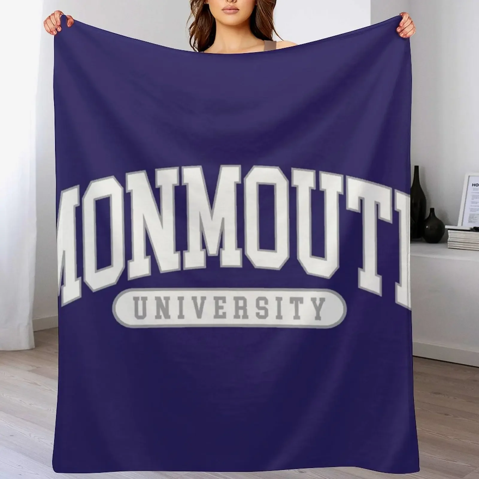 monmouth - college font Throw Blanket blankets and throws Single Plaid on the sofa Blankets