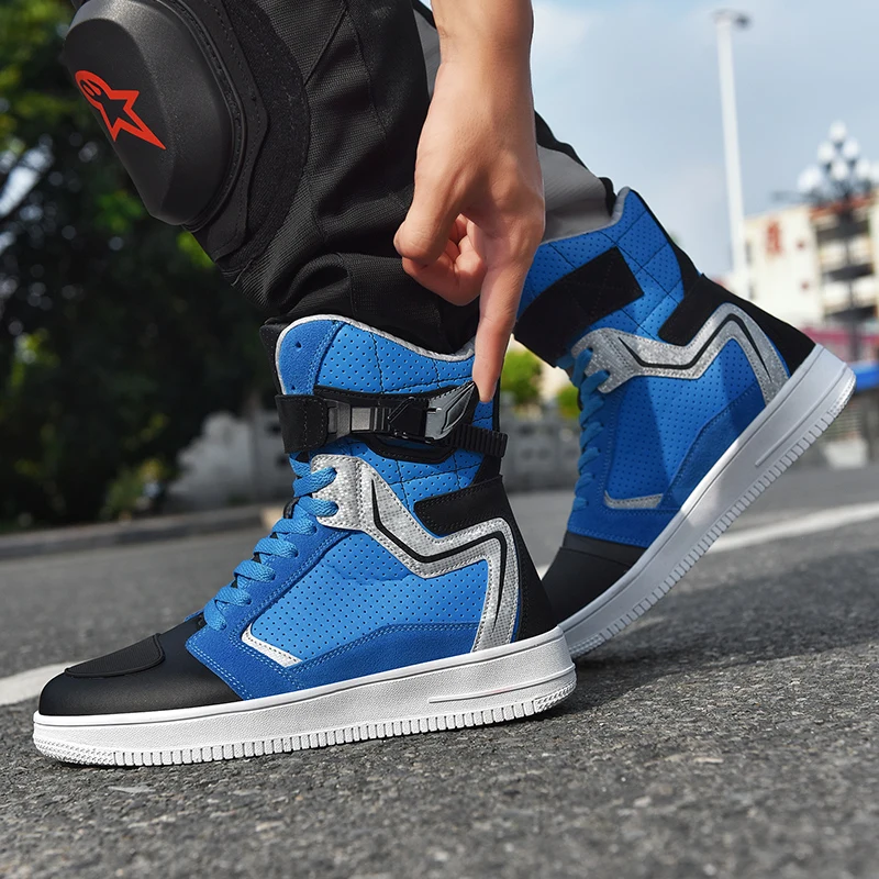 

Motorcycle protective boots men off-road travel cycling boots stylish four season high top wear-resistant riding boots equipment