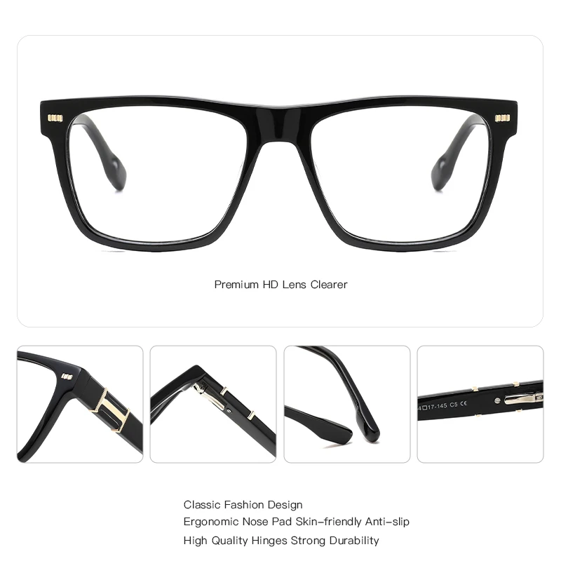 BLUEMOKY نظارات طبية مربعة شعبية للنساء موضة خلات النظارات البصرية التقدمية/الضوئية #5
