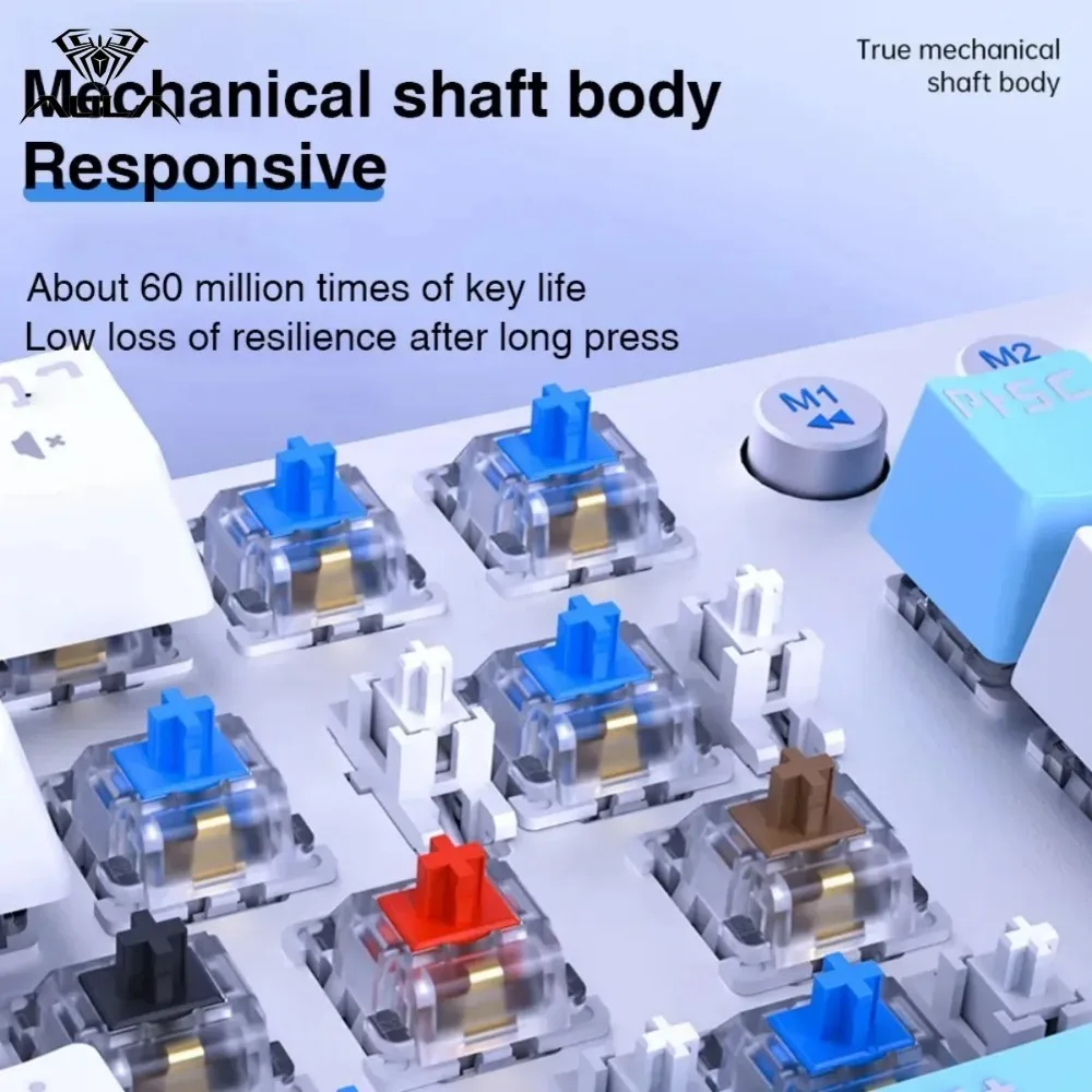 Aula F3001 Mechanical Gaming Keyboard Controller with Wireless Bluetooth/Wired 87 Key RGB Gasket Structure for Gaming Accessorie