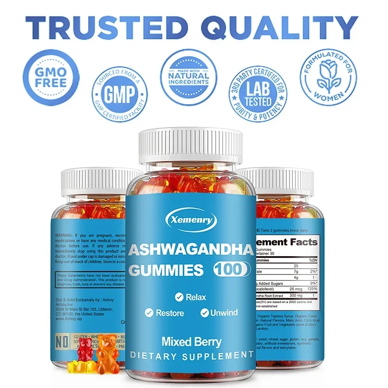 Ashwagandha Gummies - Relieve Stress, Focus, Boost Brain, Replenish Energy, Improve Sleep Health