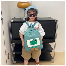 Cartoon Crocodile Children's Bag Kids Cute Kindergarten Backpack Girls 6 Colors Letter Shoulders Bag