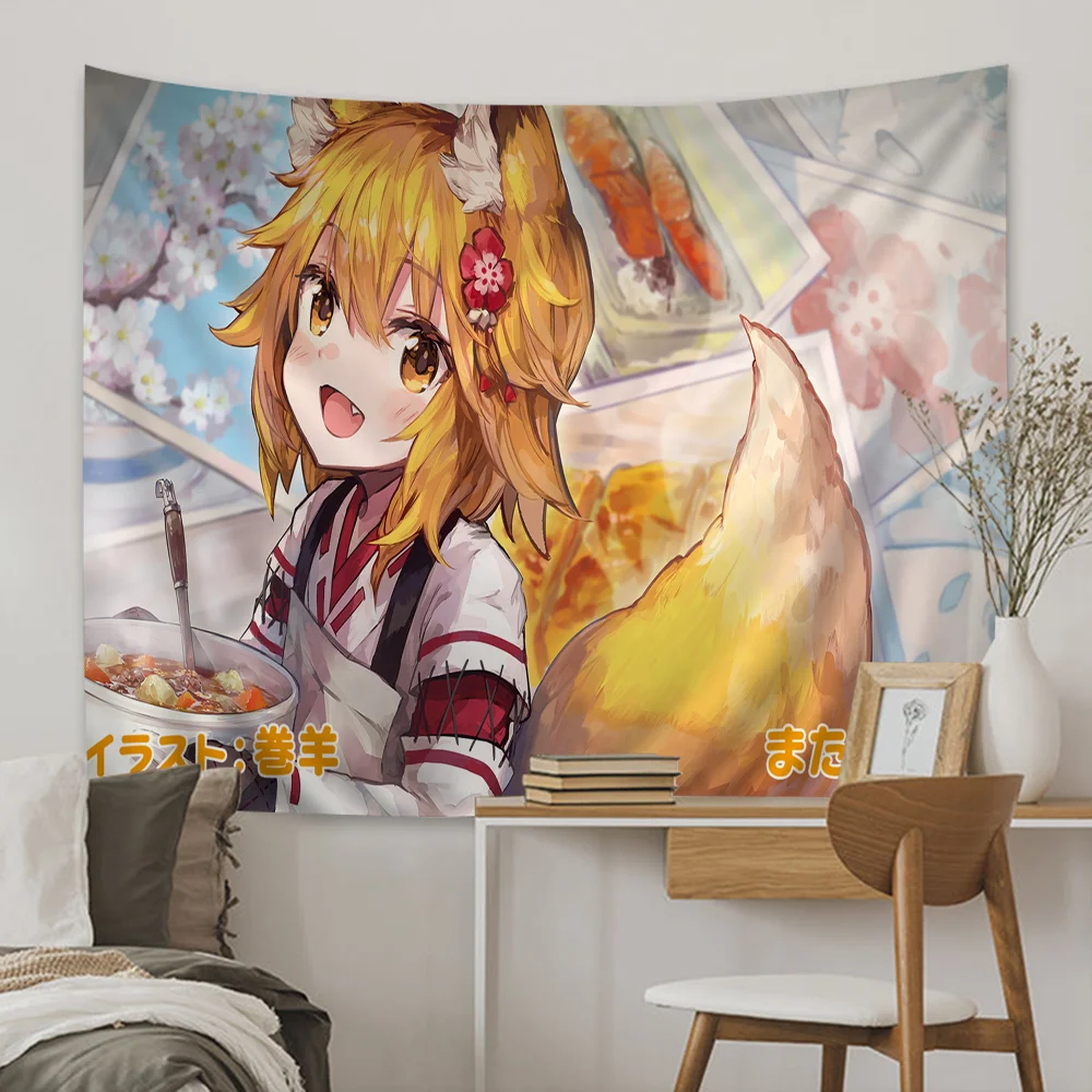 

The Helpful Fox Senko San Cartoon Tapestry Home Decoration Hippie Bohemian Decoration Divination Home Decor