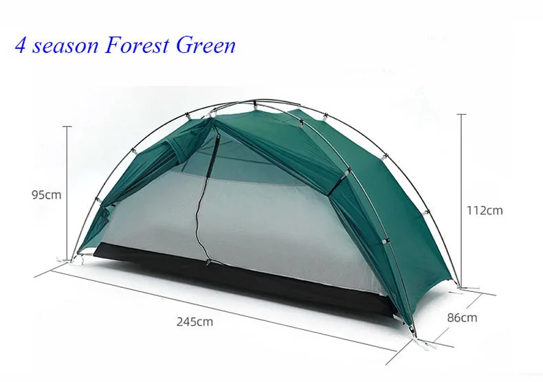 3F UL TAICHI 1 Person No-See-Um 3 Season/4 Season Camping 15D Silicon Coated Tent