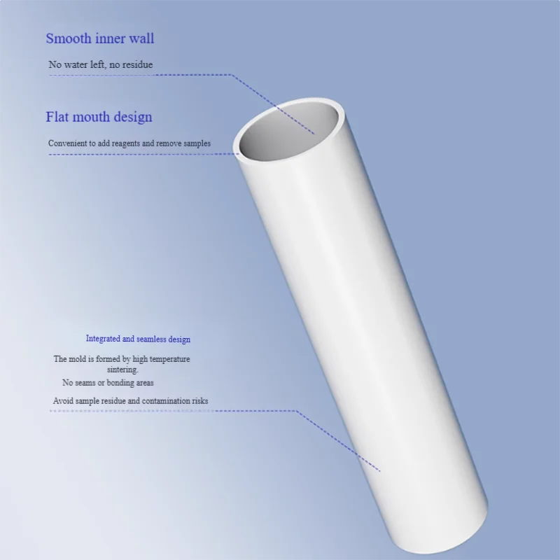 Polytetrafluoroethylene screw-end test tube tetrafluoro round bottom pointed bottom/flat bottom digestion tube reaction tube