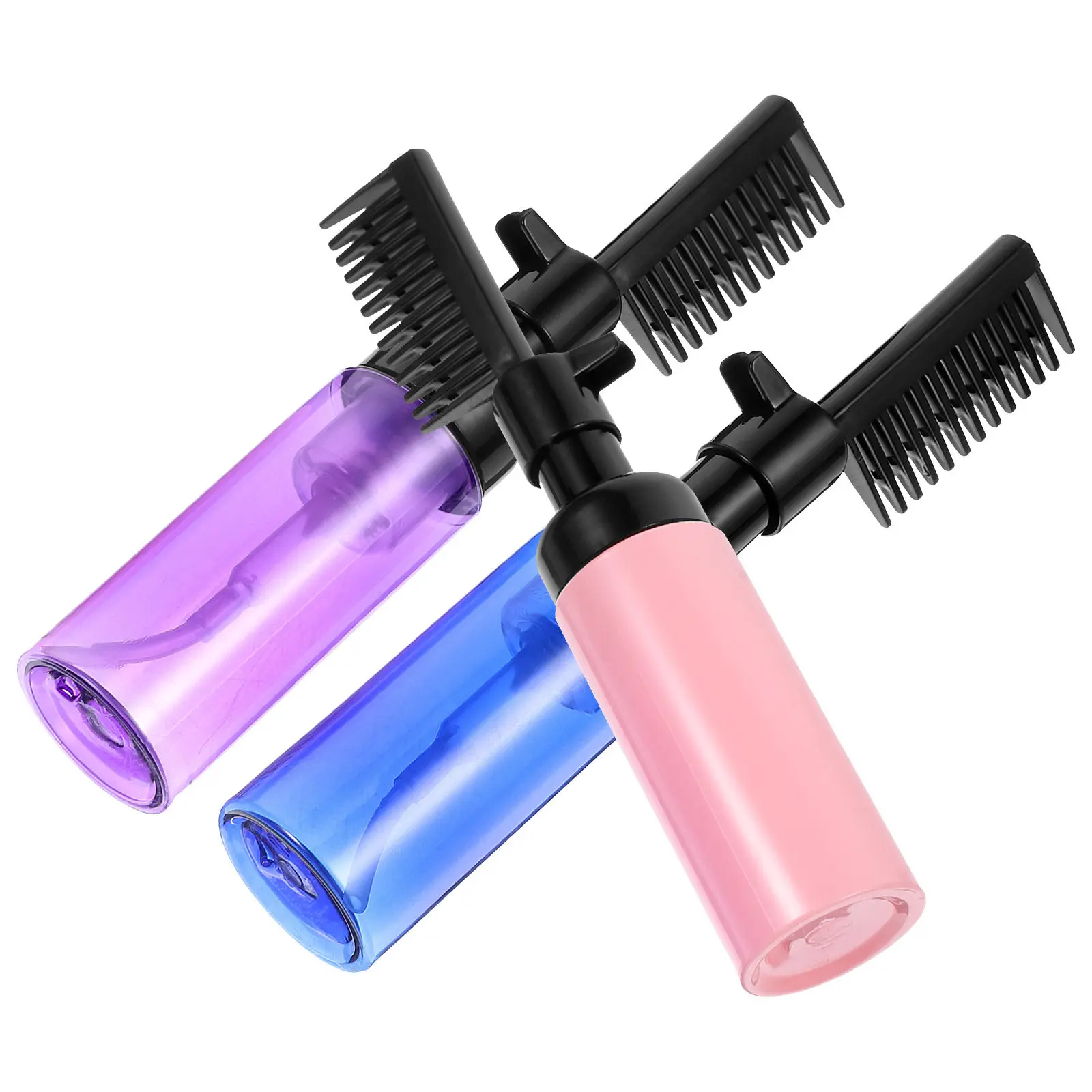 3Pcs Portable Comb Bottles Easy Hair Dye Applicator Salon Coloring Bottles Root Comb Dispenser Hair Coloring Tools