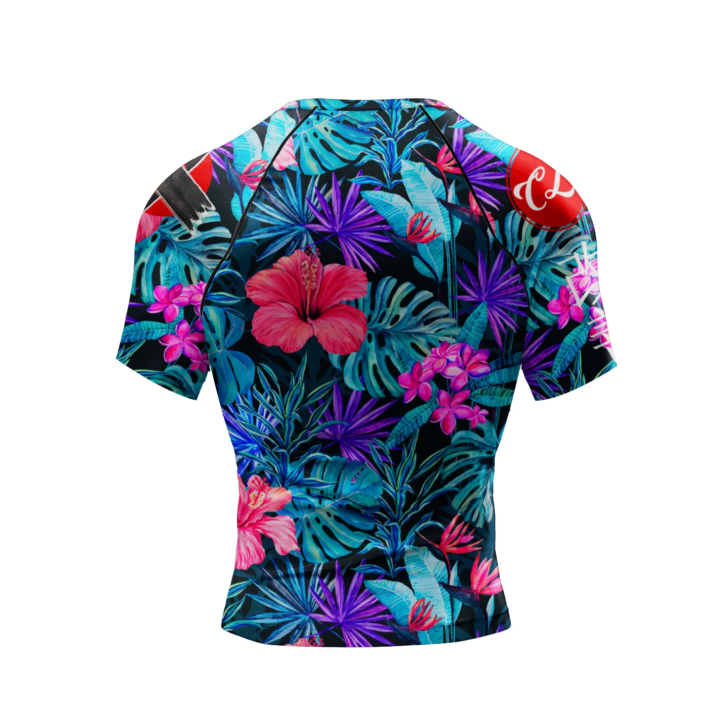 Cody Lundin 2023 New Swimming Compression T-shirts UPF 50+ Surfing Rashguard Flower Printed Tight Male Beachwear Custom Gym Tops