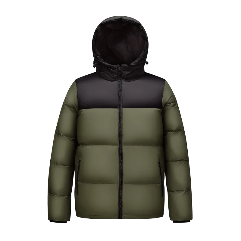 Couple\'s White Duck down Jacket Men\'s and Women\'s Same Style Short Winter Fleece-lined Thickening Stand Coat Men\'s Warm