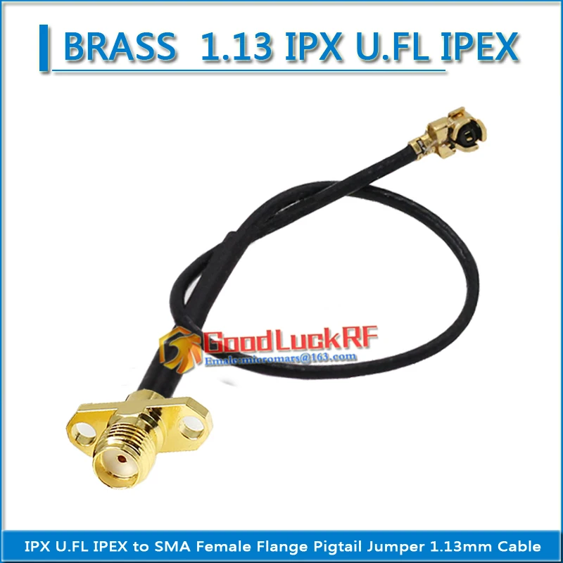 

1.13 IPX U.FL IPEX to SMA Female 2 hole Flange RF Coaxial Pigtail Jumper 1.13mm extend Cable low loss