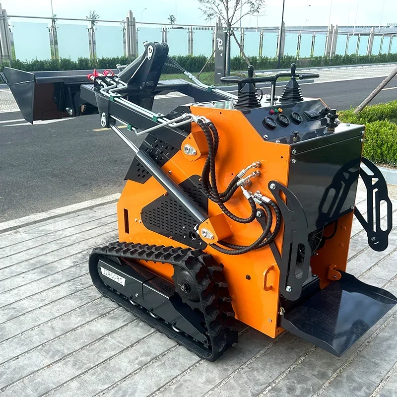 Customized Cheapest EPA EURO5 skid steer loader stand behind mini track skid steer loader with Optional Attachment