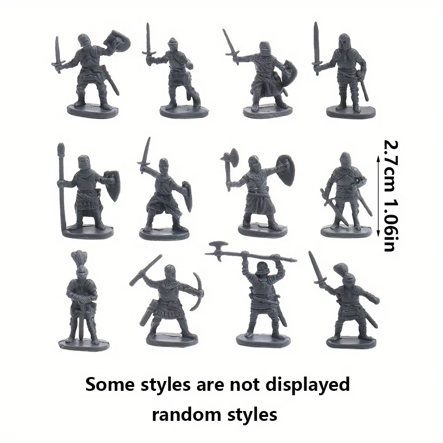 24Pcs Intricate Medieval Soldier Figures with Realistic Detailing and Assorted Random Styles, Great for Diorama Displays,  ZSY