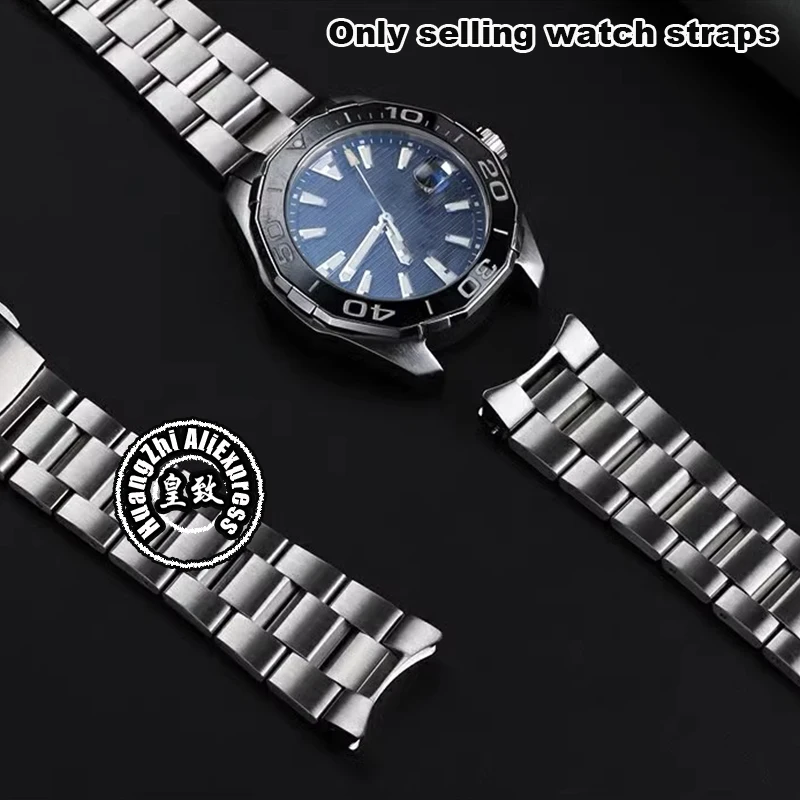 Cinturino per orologio curvo solido da 20,5 mm 21 mm per TAG Heuer Aquaracer WAY211 Racing 300F1 Orologio da uomo cinturino in acciaio inossidabile 41 43 mm