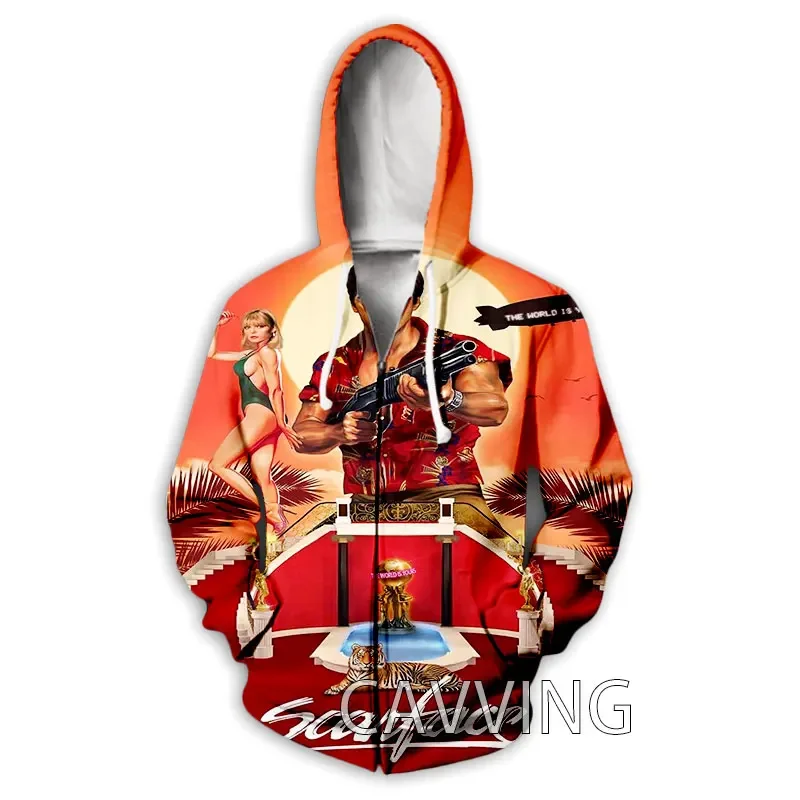

Scarface Zipper Hoodies 3D Print Men's Women Casual Zip Up Hooded Sweatshirts Hoody Oversized Tracksuit Pullover Man Coat