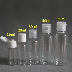 50pcs 5ml - 100ml Plastic PET Clear Flip-top Lotion Bottles Cosmetic Shampoo Sample Containers Travel Liquid Refillable Vials