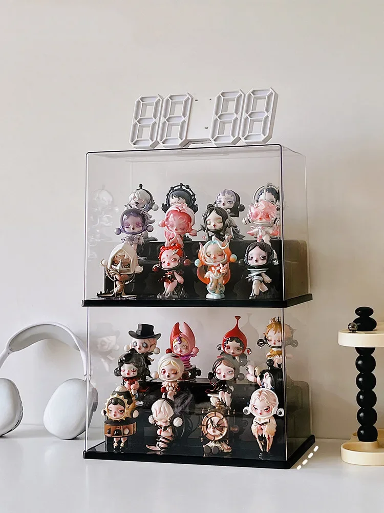 Transparent Blind Box Display Stand Acrylic Action Figures Display Case Dustproof Doll Toy Storage Box Desktop Figure Organizer