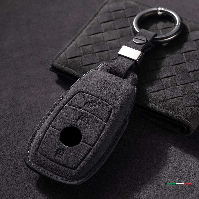 

Car Key Case Leather Alcantara for Mercedes Benz A C E S G Class GLC CLE CLA GLB GLS W177 W205 W213 W222 X167 AMG Accessories