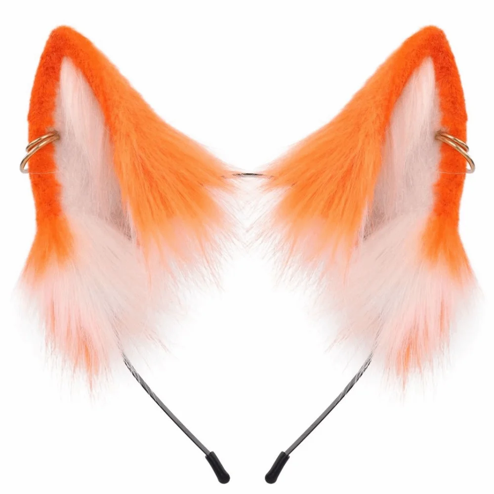 Party Costume Prop Animal Cat Ears Headband Artificial Furry Lolita Ears Headwear Reusable Realistic Hair Accessories Adults