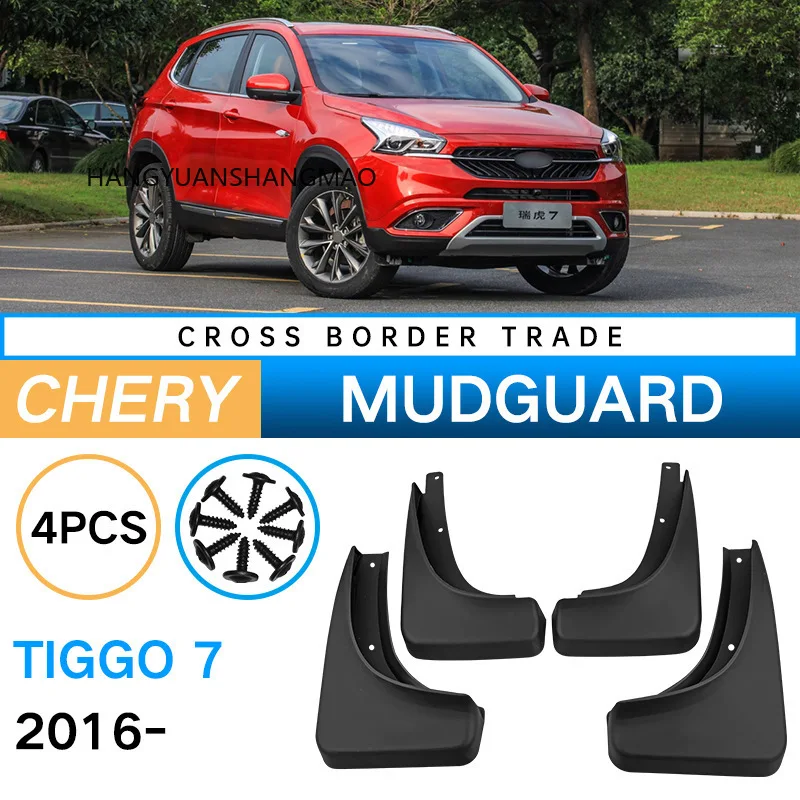 FOR Chery Tiggo 7 2016-2019 Mud Flaps Splash Guards Car Accessories Black ABS Set of 4 Pieces for Fender Mudguard