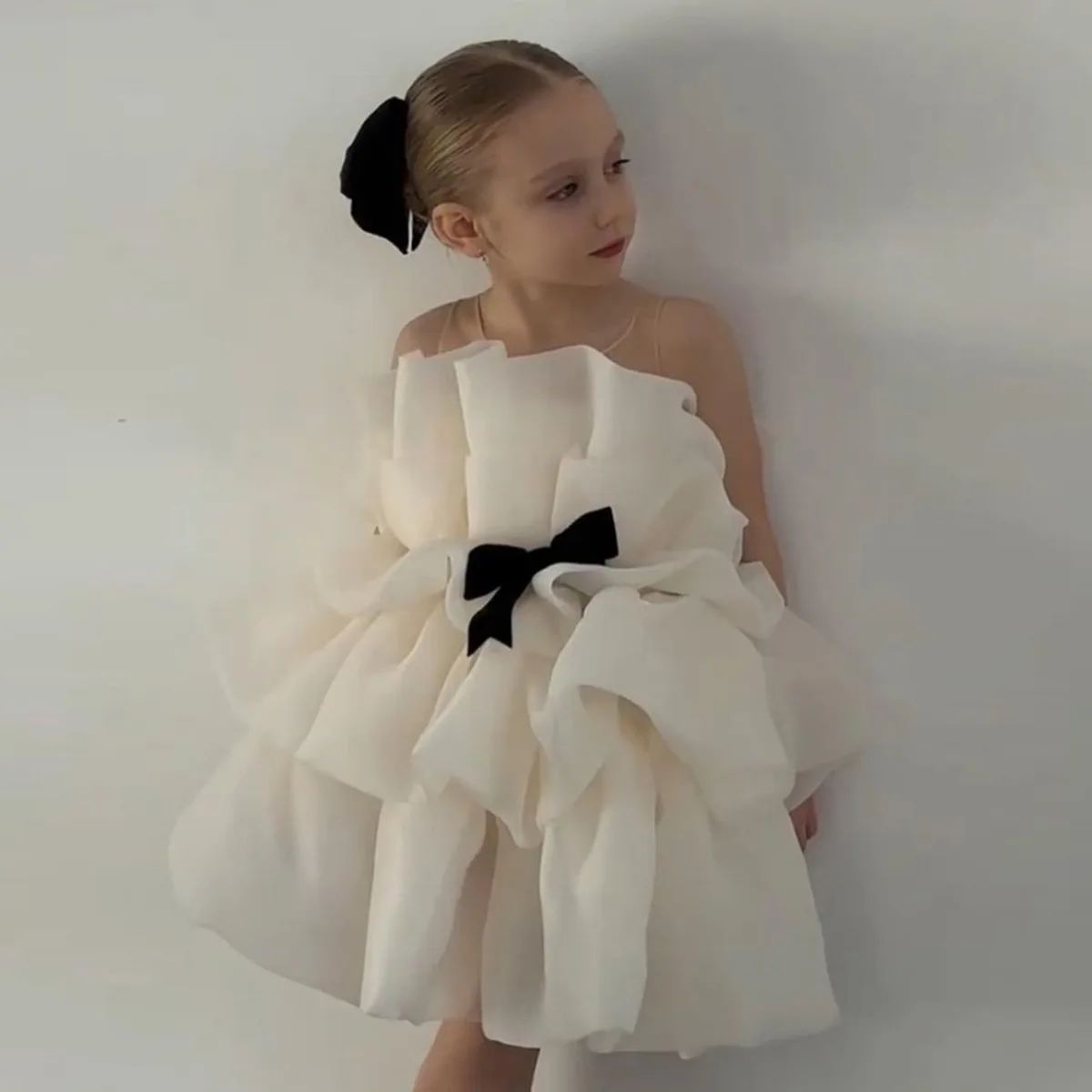 

Summer children flounty cake Dress girl host piano princess dress girl birthday party catwalk show performance dress