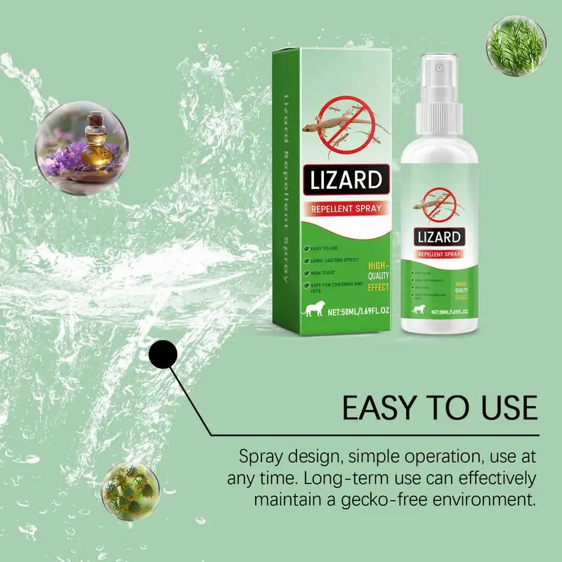 Gecko Repellents Spray 50ml Natural Gecko Spray Lavender Oil Lizard Repellents Powerful Pet Safe Reptile Deterrents Control