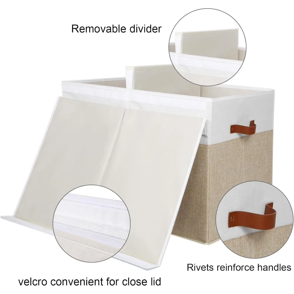 صندوق تخزين ألعاب متين مع غطاء للأطفال، صندوق منظم مع فواصل للأولاد والبنات والحضانات