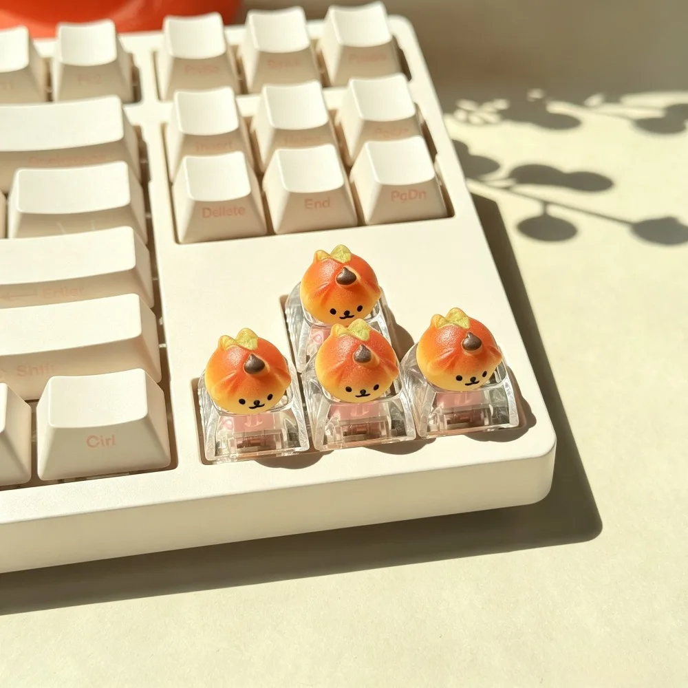 Bread Dog Key Caps Custom Resin Cute Keyboard Caps 1U Artisan Handmade Keycaps for Mechanical Keyboard Accessories MX Switches
